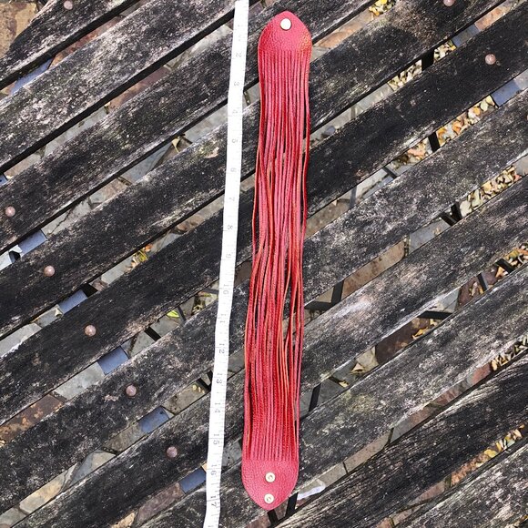 Red leather wrap bracelet/choker - Picture 6 of 9